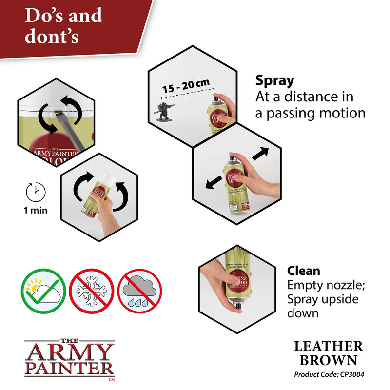 Army Painter Colour Primer: Leather Brown (ONLINE ORDER ONLY)