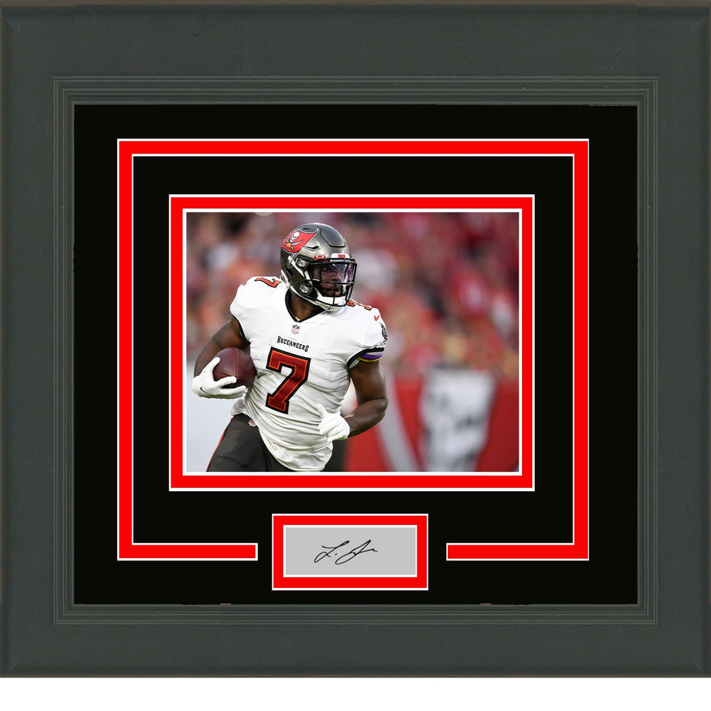 Framed Leonard Fournette Facsimile Laser Engraved Signature Auto Tampa Bay Buccaneers 11x14 Football Photo (ONLINE ORDER ONLY)