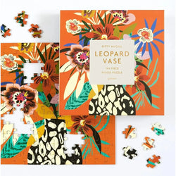 Leopard Vase by Kitty McCall 144 Piece Wood Jigsaw Puzzle Galison