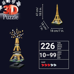 Light-Up Eiffel Tower 226 Piece 3D Jigsaw Puzzle Ravensburger (ONLINE ORDER ONLY)