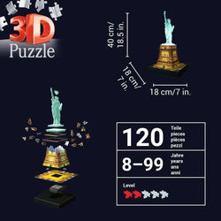 Light-Up Statue of Liberty 120 Piece 3D Jigsaw Puzzle Ravensburger (ONLINE ORDER ONLY)