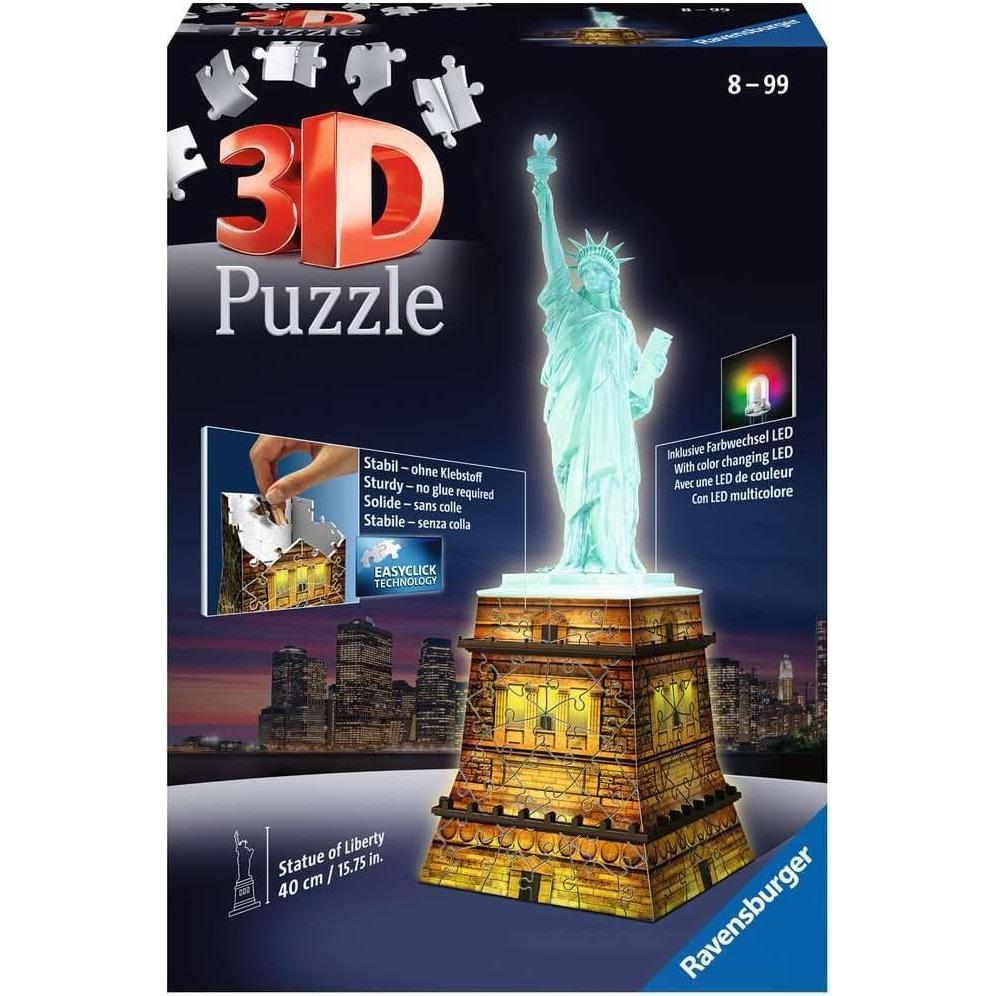 Light-Up Statue of Liberty 120 Piece 3D Jigsaw Puzzle Ravensburger (ONLINE ORDER ONLY)