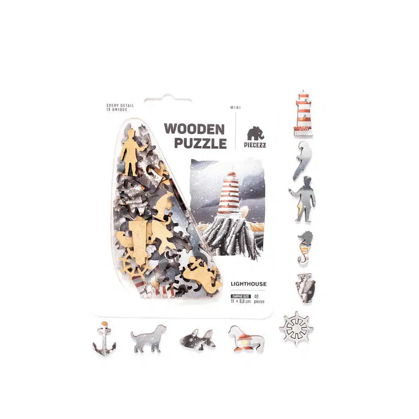 Lighthouse 40 Piece Mini Wooden Jigsaw Puzzle Geek Toys (ONLINE ORDER ONLY)
