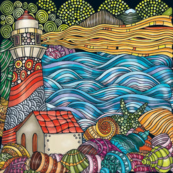 Lighthouse Color Mix Q 72 Piece Pocket Jigsaw Puzzle Curiosi (ONLINE ORDER ONLY)