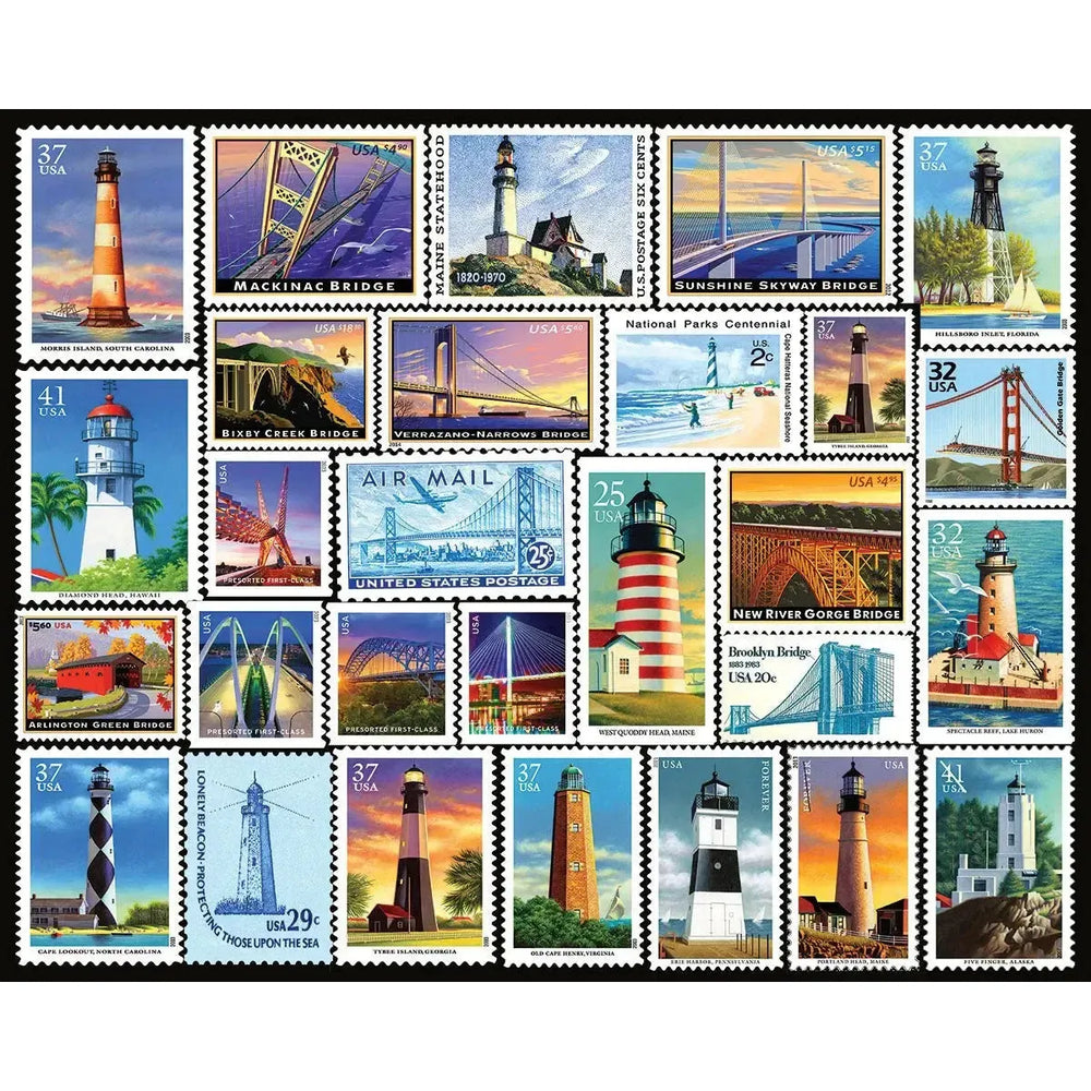 Lighthouses & Bridges 1000 Piece Jigsaw Puzzle White Mountain (ONLINE ORDER ONLY)