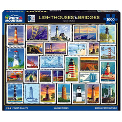 Lighthouses & Bridges 1000 Piece Jigsaw Puzzle White Mountain (ONLINE ORDER ONLY)