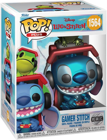 Lilo & Stitch Gamer Stitch Metallic Funko Pop! Vinyl Figure Plus #1564 with Funko Protector (Online Order Only)