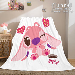 Lilo and Stitch Flannel Blanket Warm Cozy Plush Throw Bed Blankets (Online Order Only)