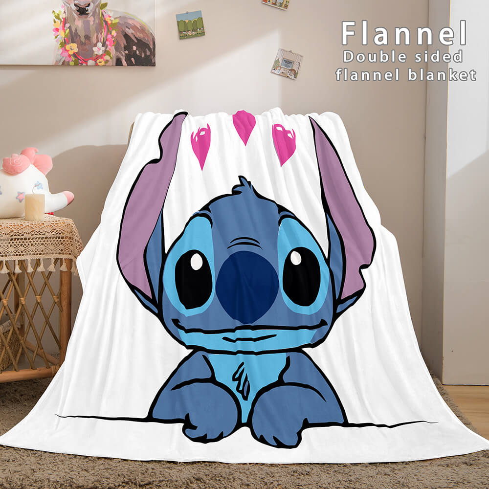 Lilo and Stitch Flannel Blanket Warm Cozy Plush Throw Bed Blankets (Online Order Only)