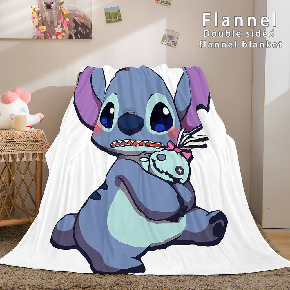 Lilo and Stitch Flannel Blanket Warm Cozy Plush Throw Bed Blankets (Online Order Only)