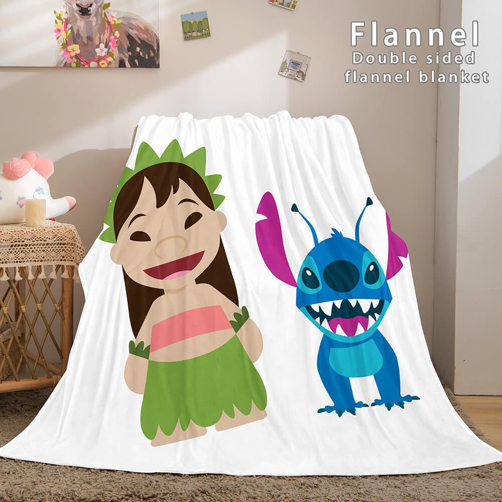 Lilo and Stitch Flannel Blanket Warm Cozy Plush Throw Bed Blankets (Online Order Only)