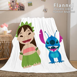 Lilo and Stitch Flannel Blanket Warm Cozy Plush Throw Bed Blankets (Online Order Only)