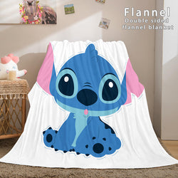 Lilo and Stitch Flannel Blanket Warm Cozy Plush Throw Bed Blankets (Online Order Only)