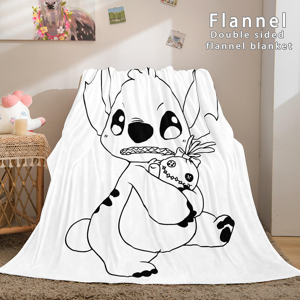 Lilo and Stitch Flannel Blanket Warm Cozy Plush Throw Bed Blankets (Online Order Only)
