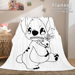 Lilo and Stitch Flannel Blanket Warm Cozy Plush Throw Bed Blankets (Online Order Only)