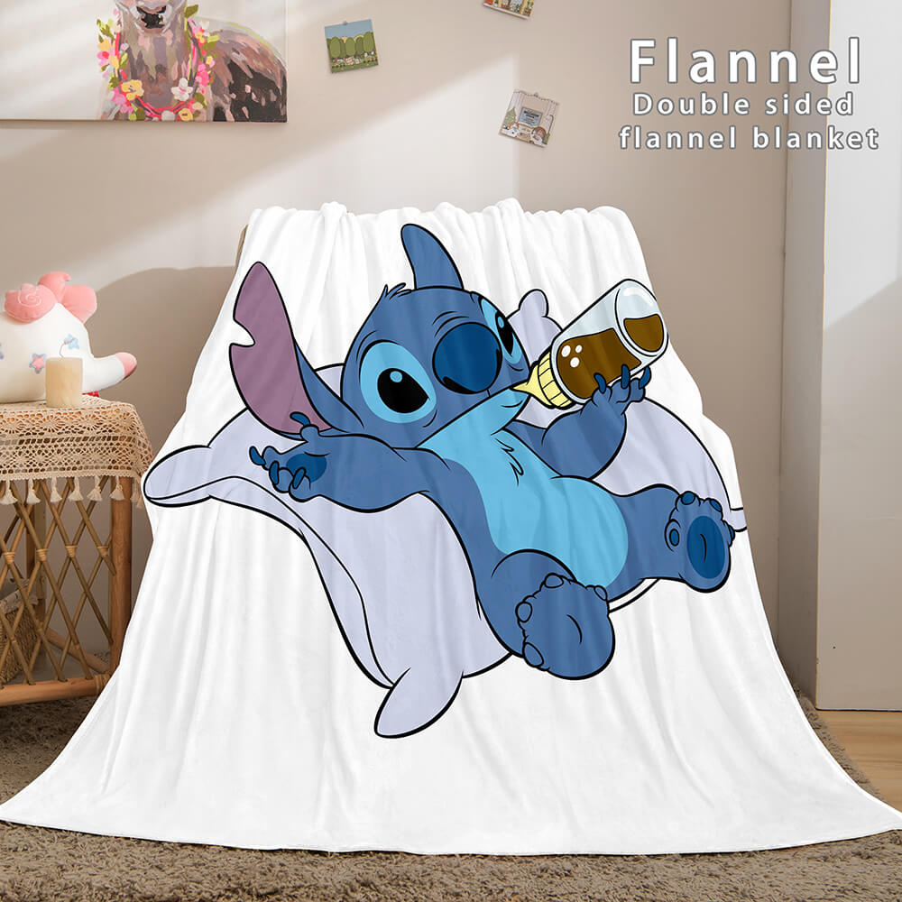 Lilo and Stitch Flannel Blanket Warm Cozy Plush Throw Bed Blankets (Online Order Only)