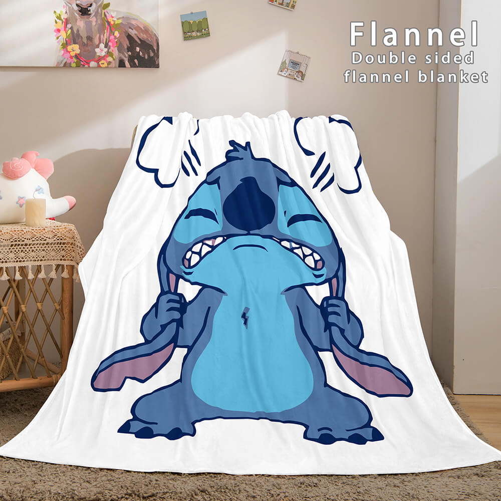 Lilo and Stitch Flannel Blanket Warm Cozy Plush Throw Bed Blankets (Online Order Only)