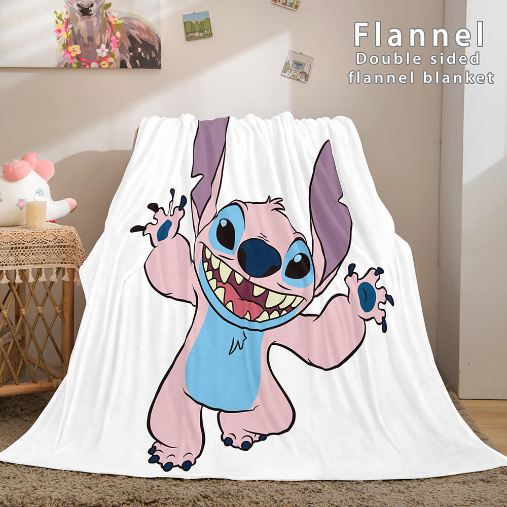 Lilo and Stitch Flannel Blanket Warm Cozy Plush Throw Bed Blankets (Online Order Only)