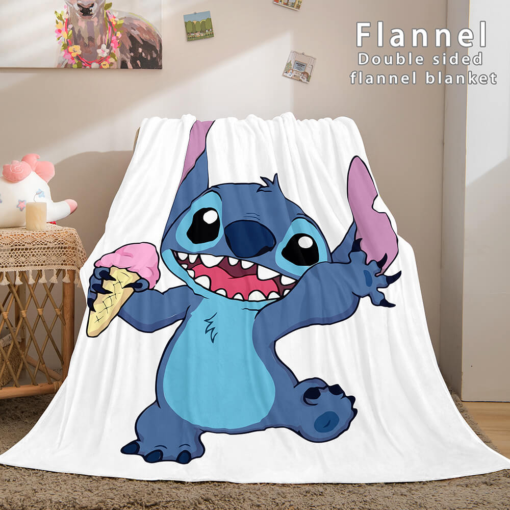 Lilo and Stitch Flannel Blanket Warm Cozy Plush Throw Bed Blankets (Online Order Only)