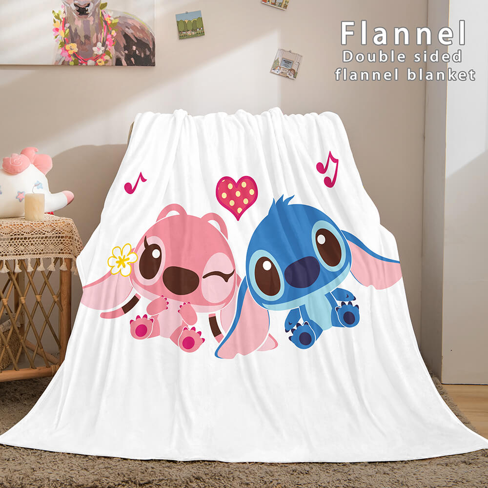Lilo and Stitch Flannel Blanket Warm Cozy Plush Throw Bed Blankets (Online Order Only)