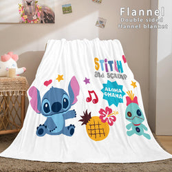Lilo and Stitch Ohana Flannel Blanket Warm Cozy Throw Bed Blanket (Online Order Only)