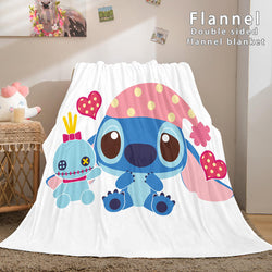 Lilo and Stitch Ohana Flannel Blanket Warm Cozy Throw Bed Blanket (Online Order Only)