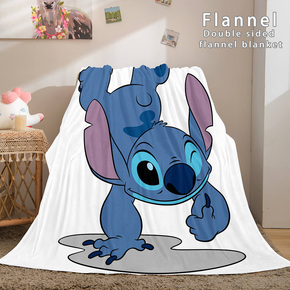 Lilo and Stitch Ohana Flannel Blanket Warm Cozy Throw Bed Blanket (Online Order Only)