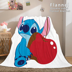 Lilo and Stitch Ohana Flannel Blanket Warm Cozy Throw Bed Blanket (Online Order Only)