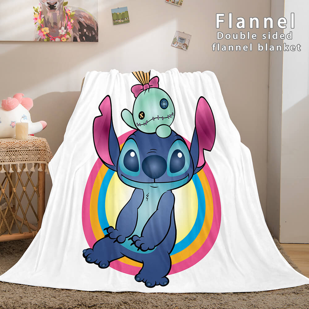 Lilo and Stitch Ohana Flannel Blanket Warm Cozy Throw Bed Blanket (Online Order Only)
