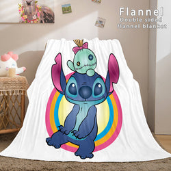 Lilo and Stitch Ohana Flannel Blanket Warm Cozy Throw Bed Blanket (Online Order Only)