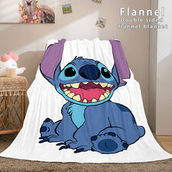 Lilo and Stitch Ohana Flannel Blanket Warm Cozy Throw Bed Blanket (Online Order Only)
