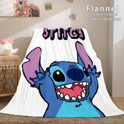 Lilo and Stitch Ohana Flannel Blanket Warm Cozy Throw Bed Blanket (Online Order Only)