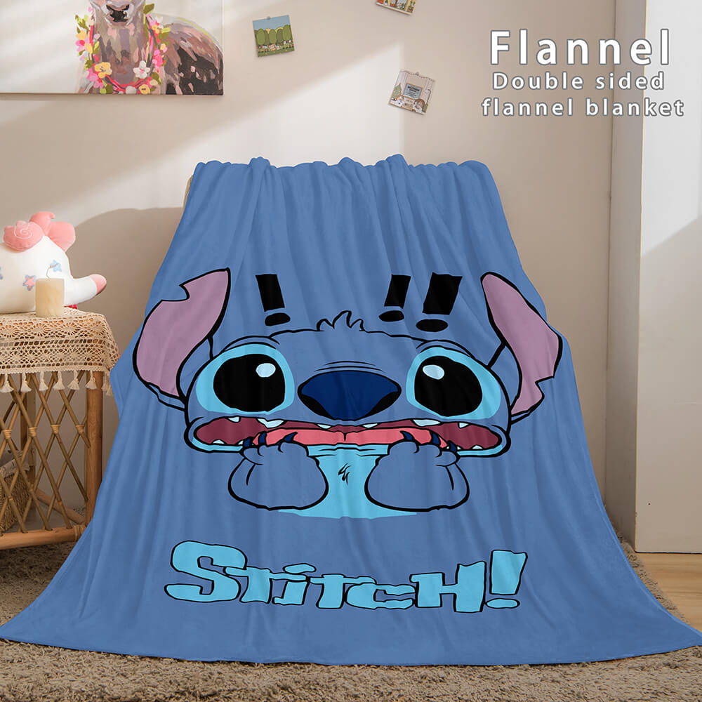 Lilo and Stitch Ohana Flannel Blanket Warm Cozy Throw Bed Blanket (Online Order Only)