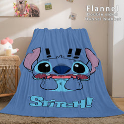 Lilo and Stitch Ohana Flannel Blanket Warm Cozy Throw Bed Blanket (Online Order Only)