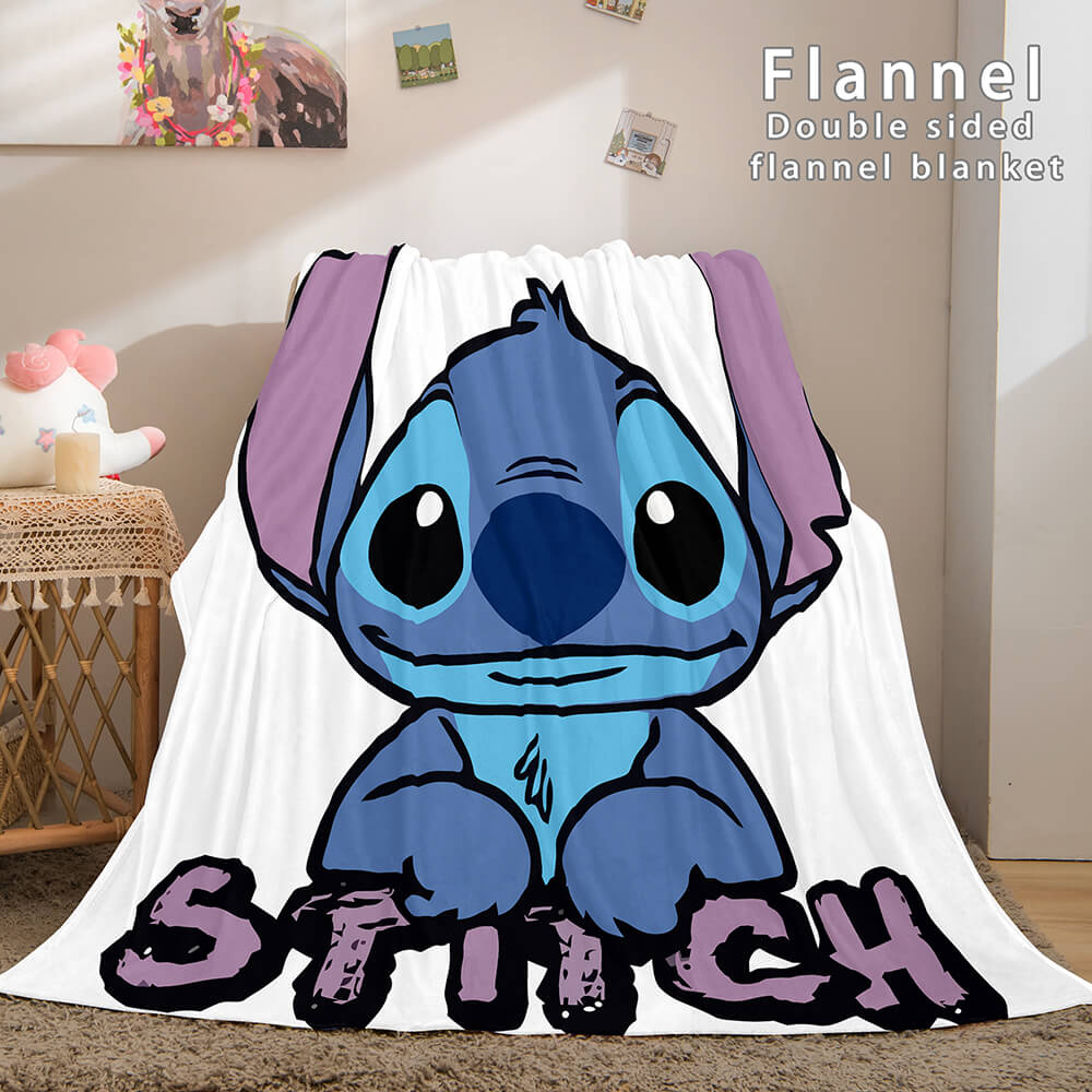 Lilo and Stitch Ohana Flannel Blanket Warm Cozy Throw Bed Blanket (Online Order Only)