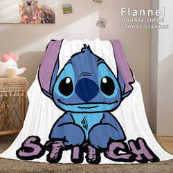 Lilo and Stitch Ohana Flannel Blanket Warm Cozy Throw Bed Blanket (Online Order Only)