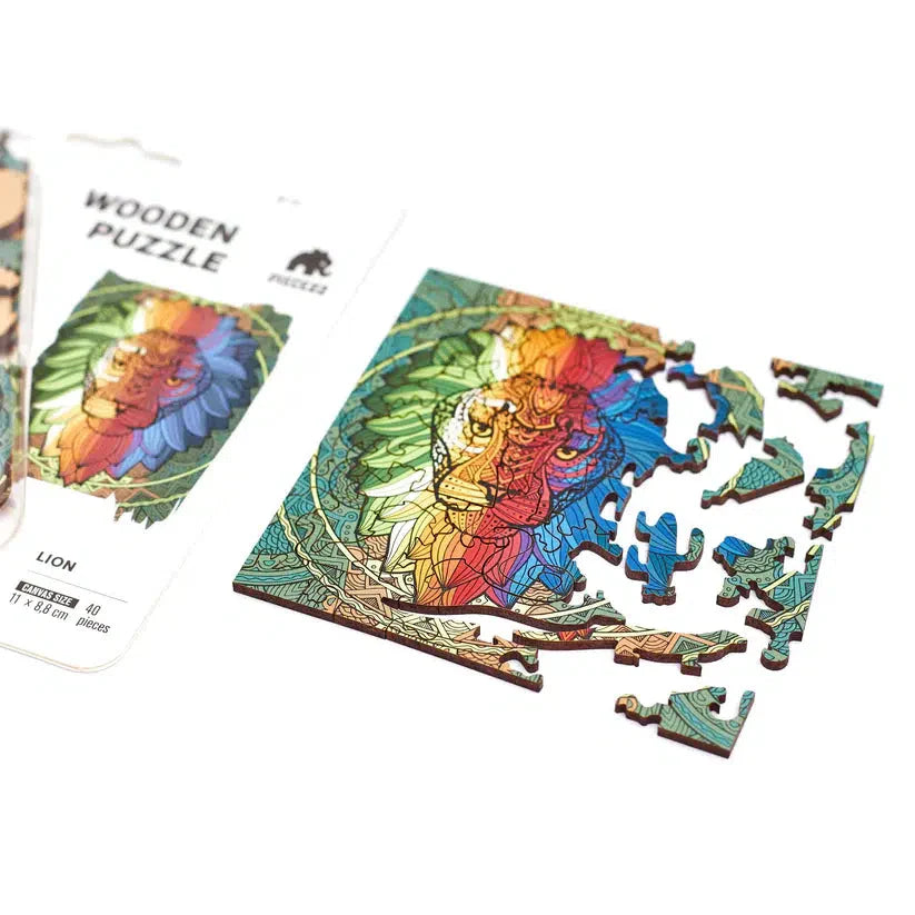Lion 40 Piece Mini Wooden Jigsaw Puzzle Geek Toys (ONLINE ORDER ONLY)