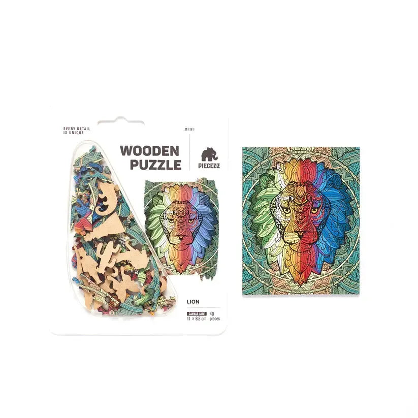 Lion 40 Piece Mini Wooden Jigsaw Puzzle Geek Toys (ONLINE ORDER ONLY)