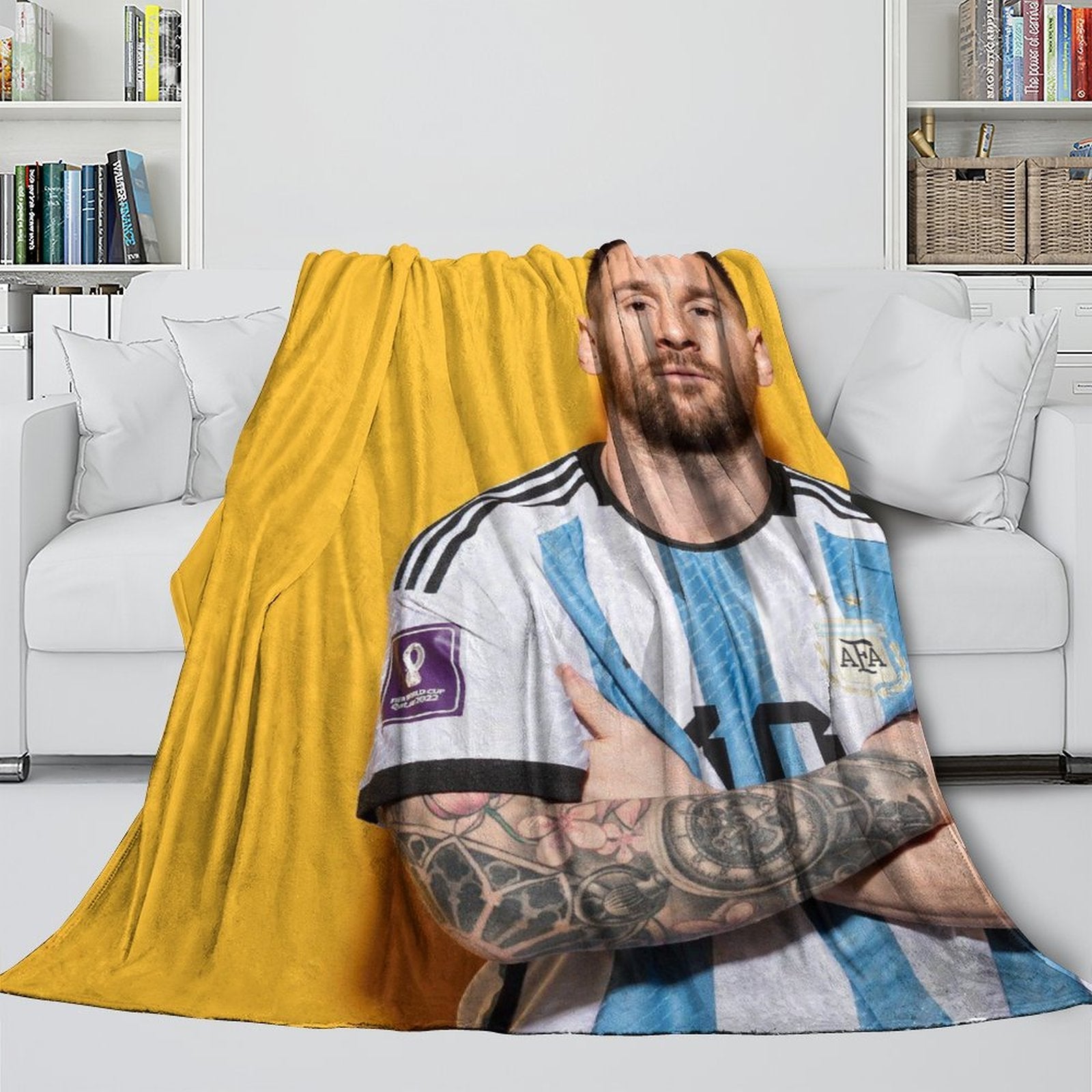 Lionel Messi Blanket Flannel Throw Room Decoration (Online Order Only)