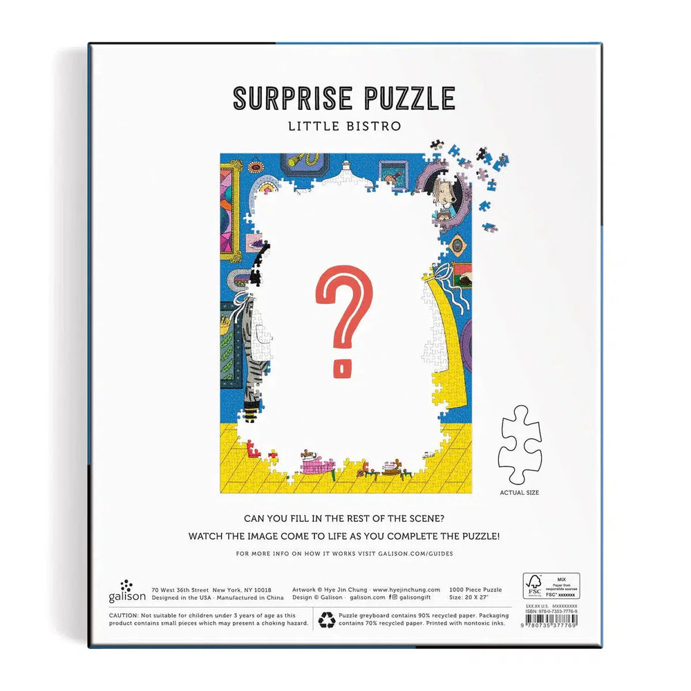 Little Bistro 1000 Piece Surprise Jigsaw Puzzle Galison (ONLINE ORDER ONLY)