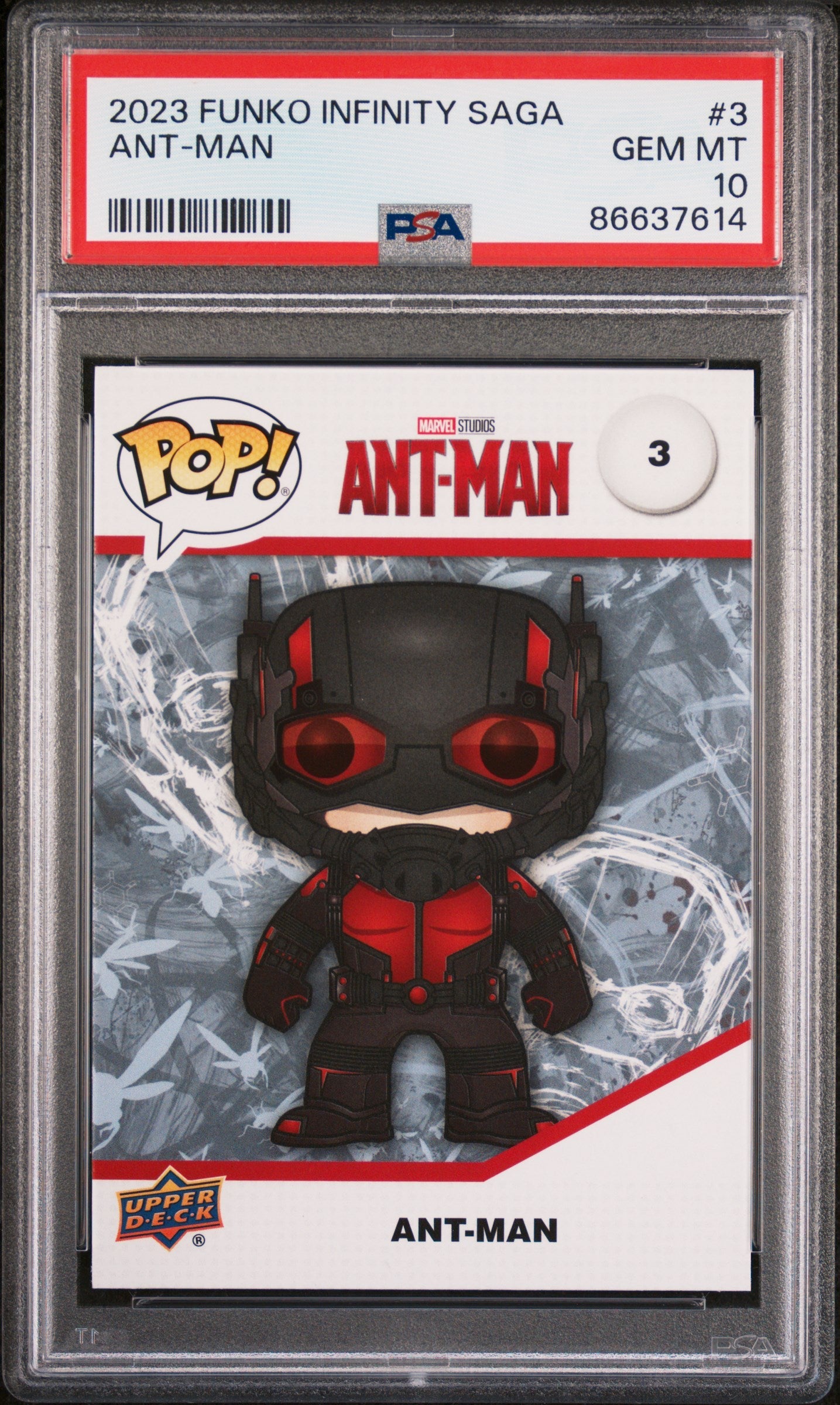 2023 UPPER DECK FUNKO POP MARVEL  ANTMAN  #3  PSA 10 (Online Order Only)