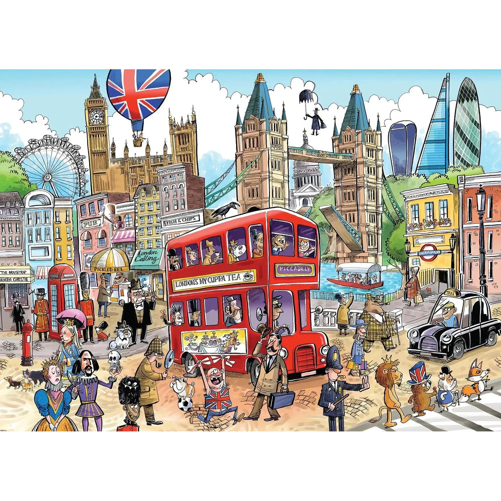 London Calling Doodle Town 1000 Piece Jigsaw Puzzle Cobble Hill
