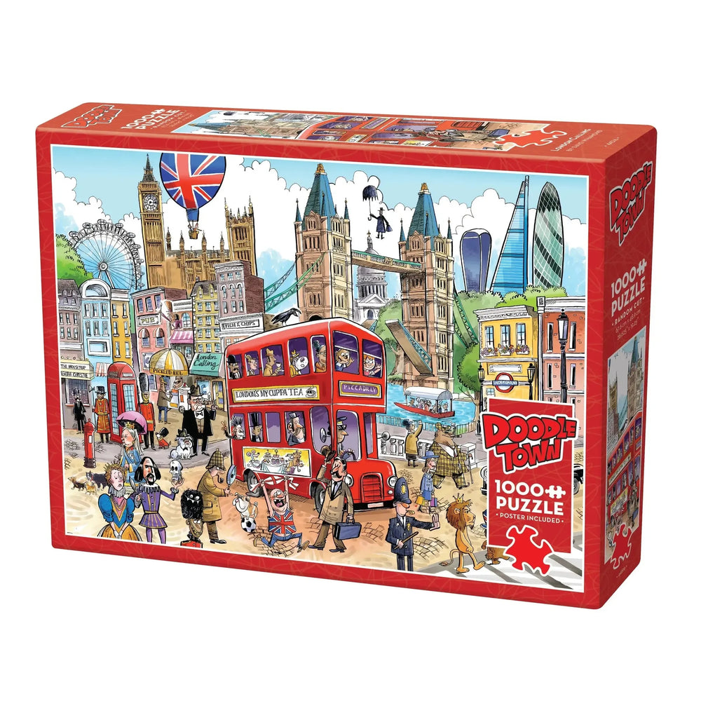 London Calling Doodle Town 1000 Piece Jigsaw Puzzle Cobble Hill