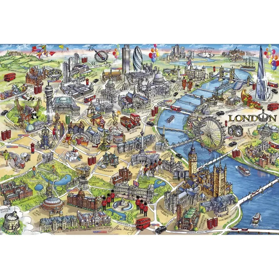 London Landmarks 1000 Piece Jigsaw Puzzle Gibsons (ONLINE ORDER ONLY)