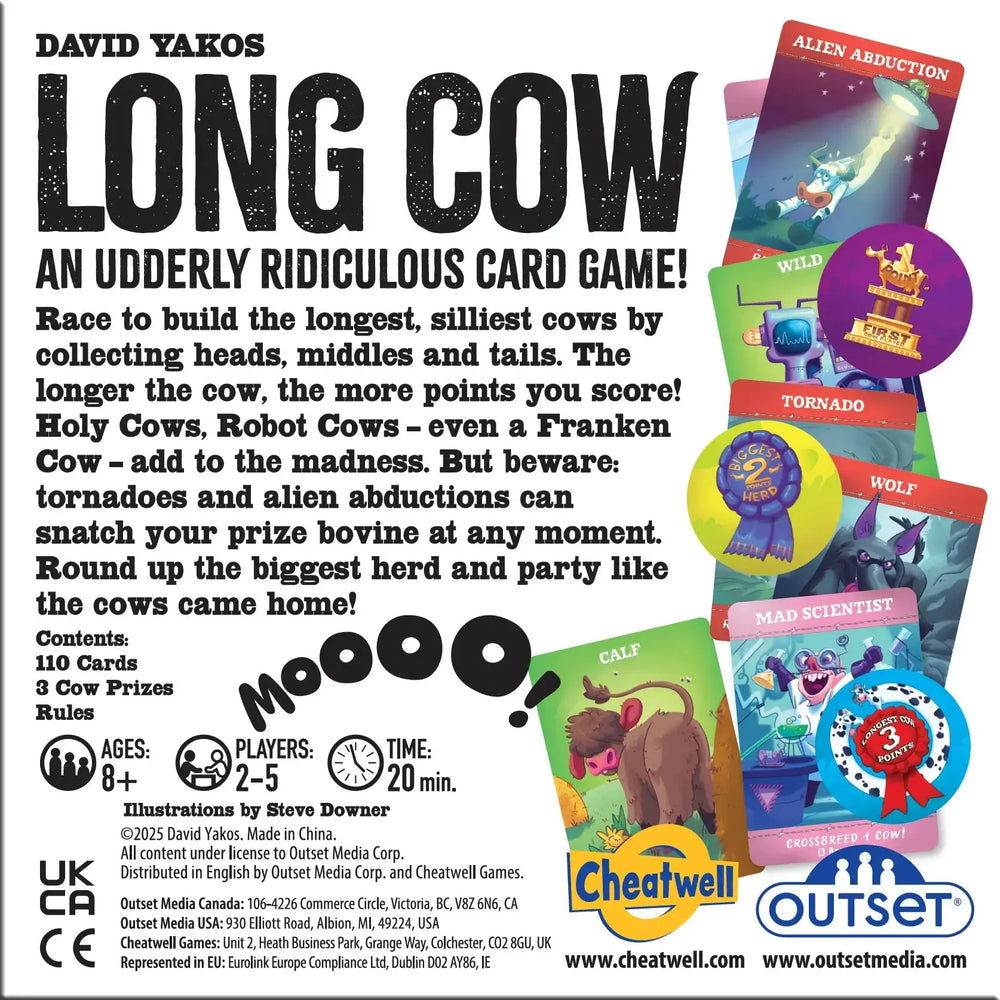 Long Cow - An Udderly Ridiculous Card Game - Outset (ONLINE ORDER ONLY)