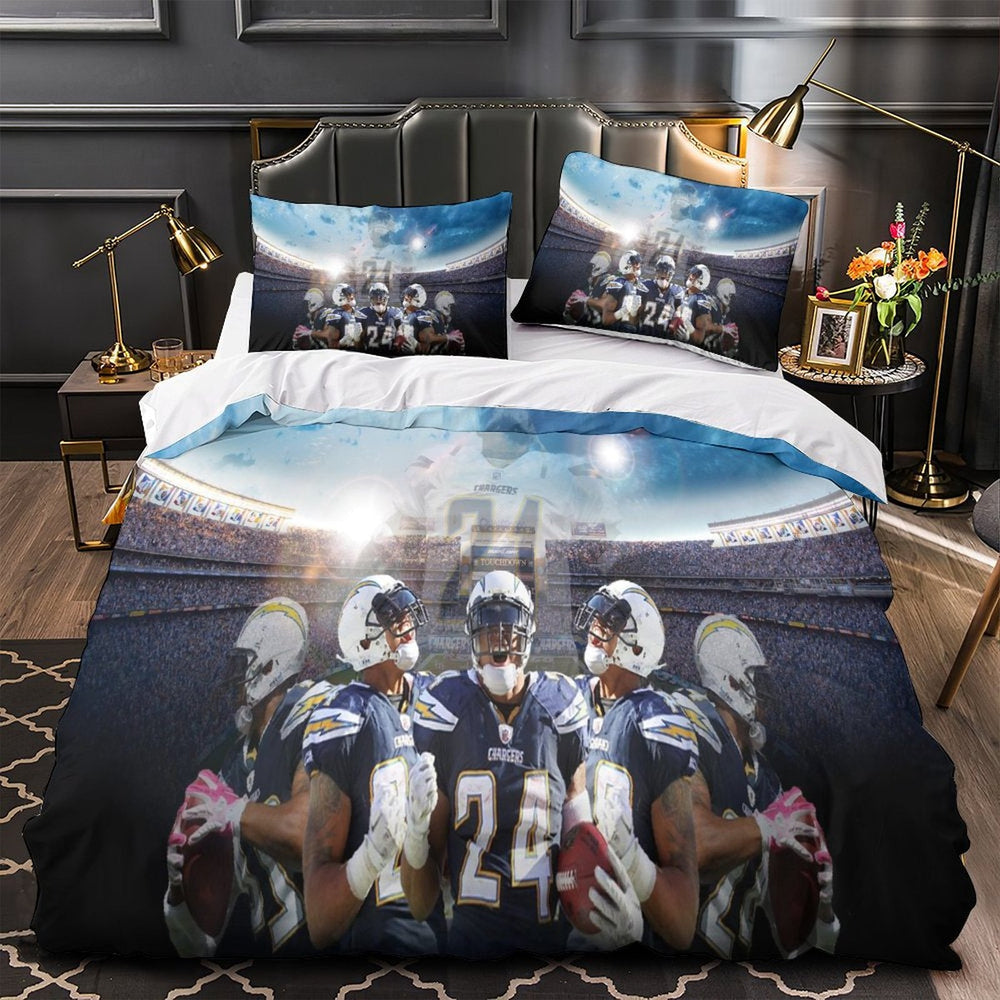 Los Angeles Chargers Bedding Set Duvet Cover Without Filler (Online Order Only)