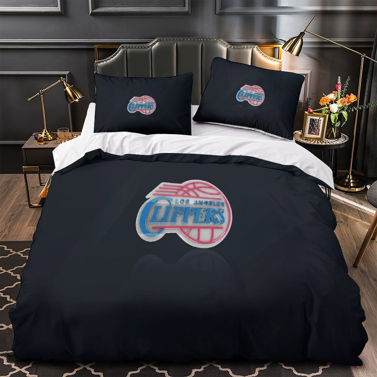 Los Angeles Clippers Bedding Set Duvet Cover Without Filler (Online Order Only)