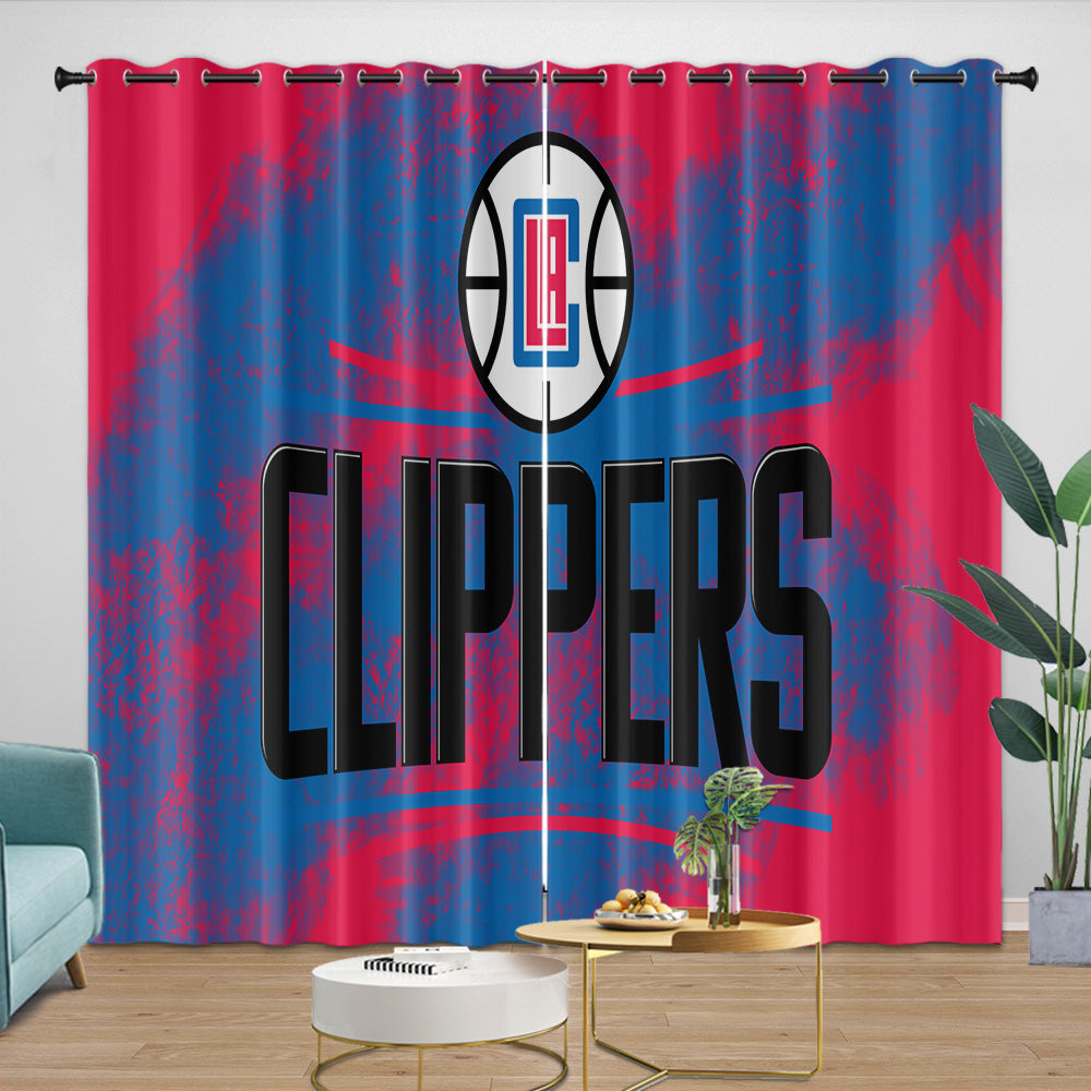 Los Angeles Clippers Curtains Blackout Window Drapes Room Decoration (Online Order Only)