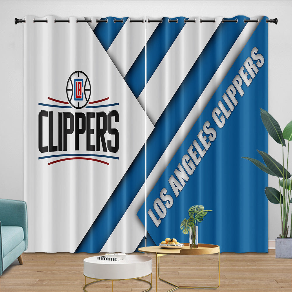 Los Angeles Clippers Curtains Blackout Window Drapes Room Decoration (Online Order Only)
