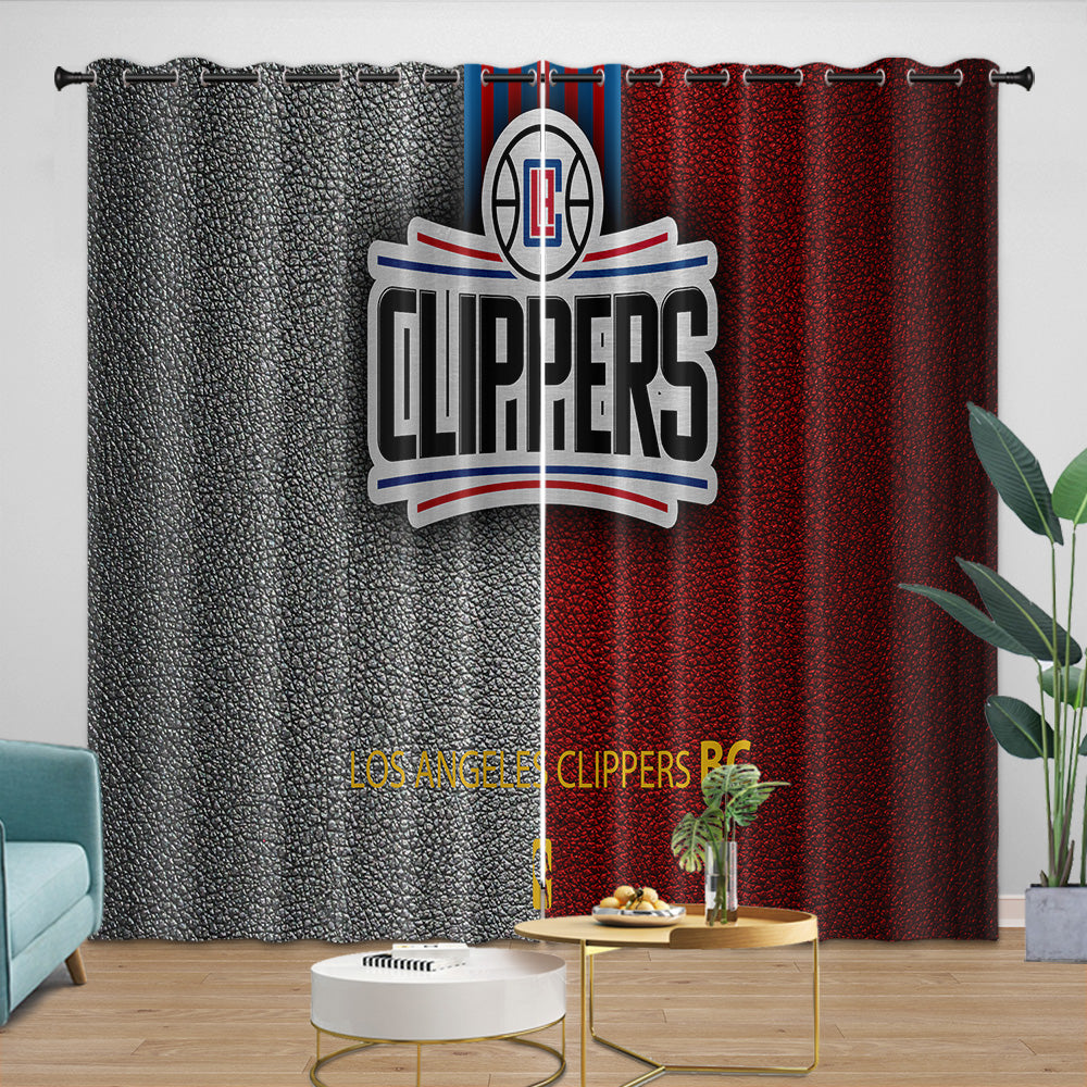 Los Angeles Clippers Curtains Blackout Window Drapes Room Decoration (Online Order Only)